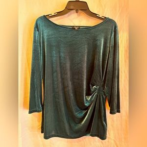 Emerald green crush velvet top